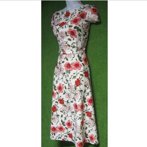 Preston & York Dresses & Skirts - Preston & York Ivory Raspberry Floral Stretch Crepe Social 👗dress size 6